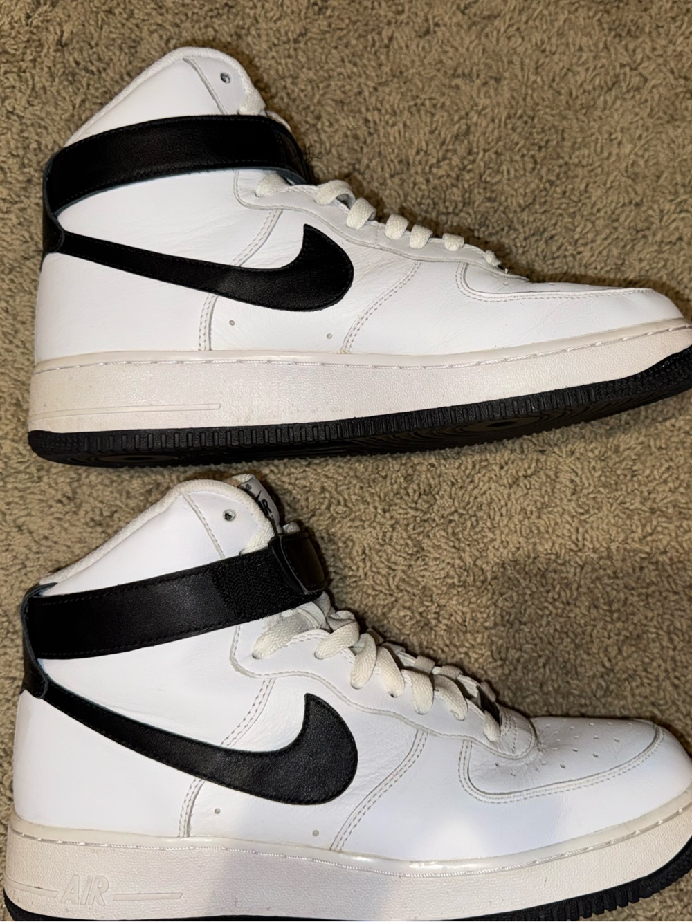 Nike White and Black High-Top Sneakers